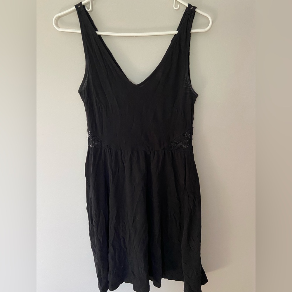 Black dress with lace detailing
